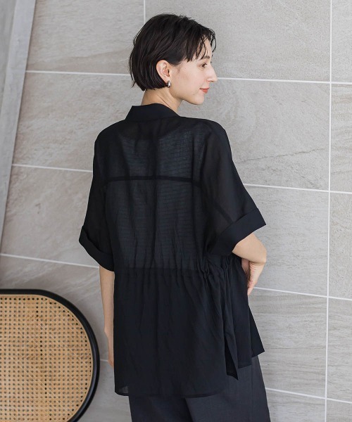la.f…(ラエフ)の「【SETUP対応】リネンライクシアーボイルシャツ(シャツ/ブラウス・レディース・ブラック/ブルー/ブラウン/カーキ・9号)」の16枚目の写真