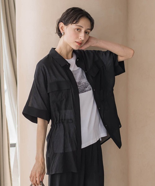 la.f…(ラエフ)の「【SETUP対応】リネンライクシアーボイルシャツ(シャツ/ブラウス・レディース・ブラック/ブルー/ブラウン/カーキ・9号)」の10枚目の写真