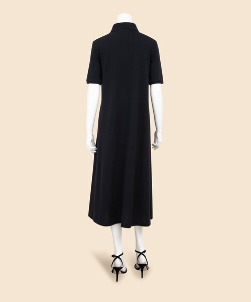 BROOKS BROTHERS(ブルックスブラザーズ)の「コットンピケ GFロゴ リラックスフィット ハーフスリーブ ポロシャツワンピース(ワンピース・レディース・ブラック・MEDIUM/SMALL)」の5枚目の写真