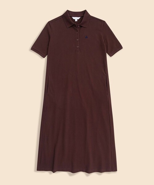 BROOKS BROTHERS(ブルックスブラザーズ)の「コットンピケ GFロゴ リラックスフィット ハーフスリーブ ポロシャツワンピース(ワンピース・レディース・ブラック・MEDIUM/SMALL)」の7枚目の写真