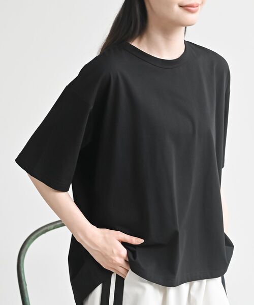 rps(アールピーエス)の「接触冷感バックシャンT(Tシャツ/カットソー・レディース・ブラック/ブルー/オフホワイト/チャコールグレー・フリー)」の1枚目の写真