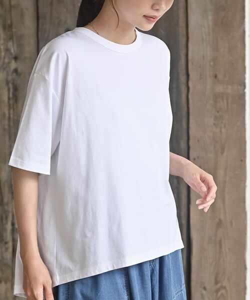 rps(アールピーエス)の「接触冷感バックシャンT(Tシャツ/カットソー・レディース・ブラック/ブルー/オフホワイト/チャコールグレー・フリー)」の18枚目の写真