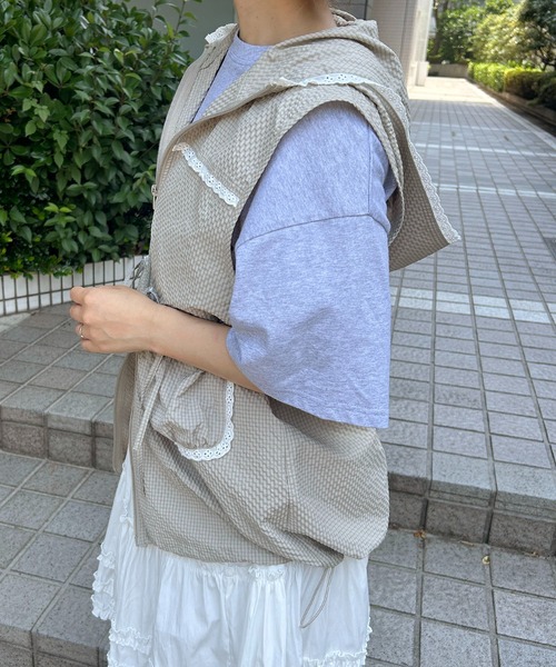 WC(ダブル シー)の「チェックナイロンベスト(ベスト・レディース・ベージュ・FREE)」の15枚目の写真