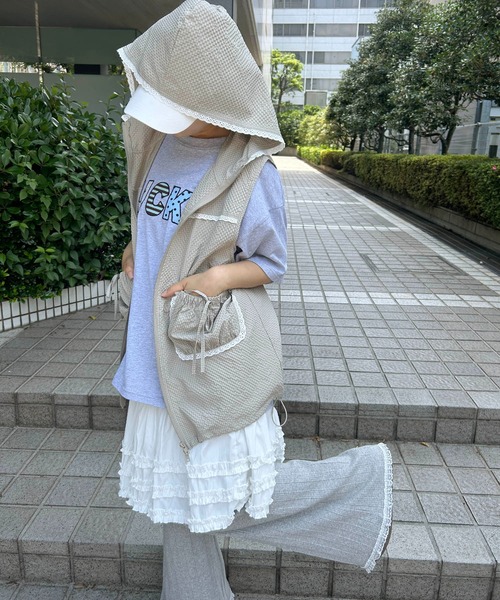 WC(ダブル シー)の「チェックナイロンベスト(ベスト・レディース・ベージュ・FREE)」の10枚目の写真