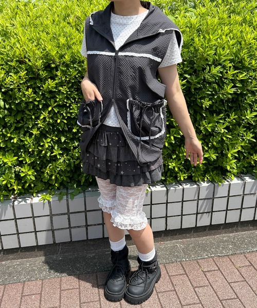 WC(ダブル シー)の「チェックナイロンベスト(ベスト・レディース・ベージュ・FREE)」の7枚目の写真