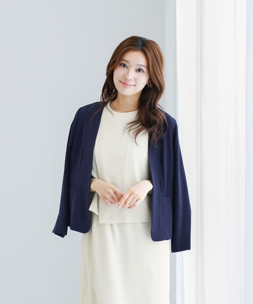 WHITE JOOLA(ホワイトジョーラ)の「【 軽くて伸びる 】 ハイストレッチカルゼワッシャーライト・セットアップ(スーツセット・レディース・チャコールグレー/グレイッシュベージュ/ネイビー・L/S/M)」の13枚目の写真
