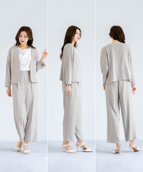 WHITE JOOLA(ホワイトジョーラ)の「【 軽くて伸びる 】 ハイストレッチカルゼワッシャーライト・セットアップ(スーツセット・レディース・チャコールグレー/グレイッシュベージュ/ネイビー・L/S/M)」の21枚目の写真
