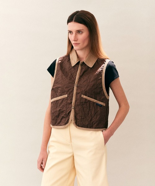 LAVENHAM(ラベンハム)の「Unwadded Cropped Raydon Gilet Womens / アンワディッド クロップド レイドン ジレ ウィメンズ(ベスト・レディース・ブラウン・10)」の8枚目の写真
