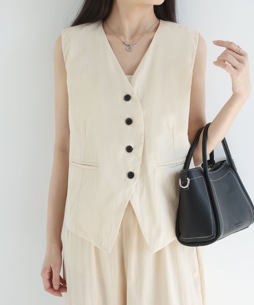 MAISON DE THERESE(メゾン ド テレーズ)の「春夏新作 レディース 薄手ジレ + ワイドパンツ上下セット ツーピースセット(その他パンツ・レディース・Black/Beige・M)」の8枚目の写真