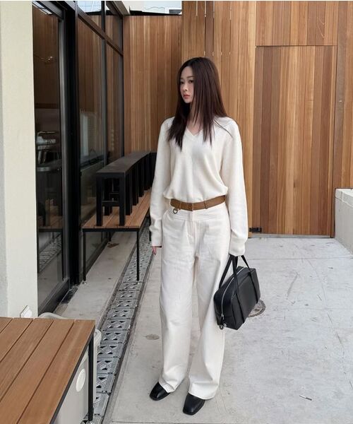 OURNOSTALGIA(アワー ノスタルジア)の「Bizo Buckle Cotton Pants_Black(O26PT01)(その他パンツ・レディース・ブラック・MEDIUM/SMALL)」の6枚目の写真