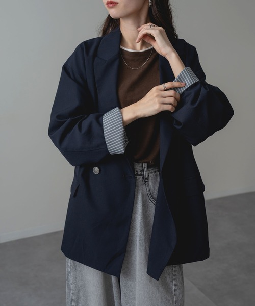 ANNA LUNA（アンナルナ）の「【ANNA LUNA】部分配色 がアクセントの 長袖 プルオーバー（Tシャツ/カットソー・レディース・グレー/ブラウン・MEDIUM）」の18枚目の写真