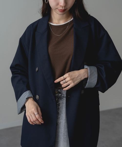 ANNA LUNA（アンナルナ）の「【ANNA LUNA】部分配色 がアクセントの 長袖 プルオーバー（Tシャツ/カットソー・レディース・グレー/ブラウン・MEDIUM）」の20枚目の写真