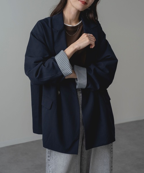 ANNA LUNA（アンナルナ）の「【ANNA LUNA】部分配色 がアクセントの 長袖 プルオーバー（Tシャツ/カットソー・レディース・グレー/ブラウン・MEDIUM）」の19枚目の写真