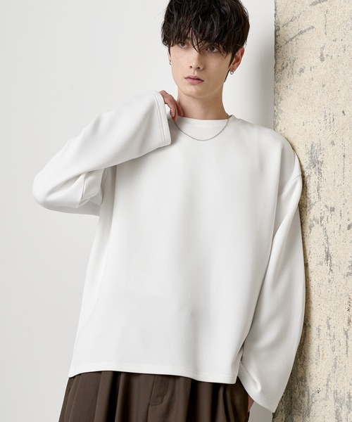 ASTRONOMY(アストロノミー)の「【防シワ/抗ピリング】 ポンチクルーネック長袖Tシャツ(Tシャツ/カットソー・メンズ・グレー/ブラック/チャコール/ホワイト/ネイビー・S/M/L/XL)」の6枚目の写真