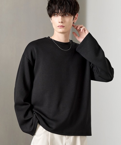ASTRONOMY(アストロノミー)の「【防シワ/抗ピリング】 ポンチクルーネック長袖Tシャツ(Tシャツ/カットソー・メンズ・グレー/ブラック/チャコール/ホワイト/ネイビー・S/M/L/XL)」の16枚目の写真