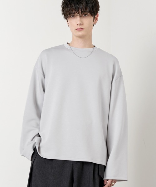 ASTRONOMY(アストロノミー)の「【防シワ/抗ピリング】 ポンチクルーネック長袖Tシャツ(Tシャツ/カットソー・メンズ・グレー/ブラック/チャコール/ホワイト/ネイビー・S/M/L/XL)」の21枚目の写真