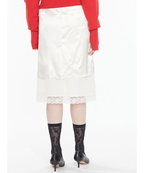 SORIN(ソリン )の「Layered Satin Skirt / レイヤードサテンスカート(スカート・レディース・ダークブラウン/アイボリー/ダークグレー・38/36)」の7枚目の写真