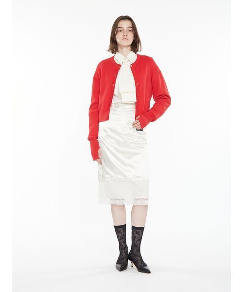 SORIN(ソリン )の「Layered Satin Skirt / レイヤードサテンスカート(スカート・レディース・ダークブラウン/アイボリー/ダークグレー・38/36)」の4枚目の写真
