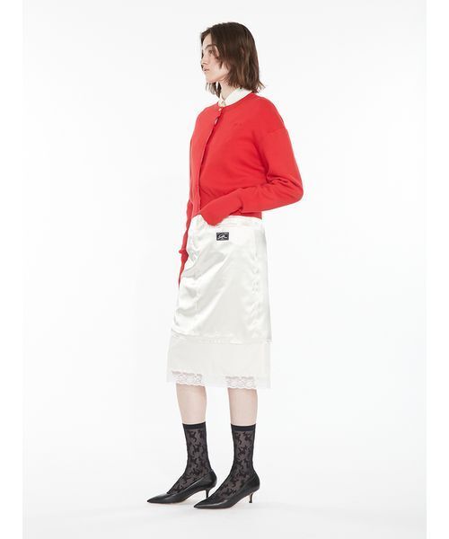 SORIN(ソリン )の「Layered Satin Skirt / レイヤードサテンスカート(スカート・レディース・ダークブラウン/アイボリー/ダークグレー・38/36)」の4枚目の写真