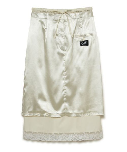SORIN(ソリン )の「Layered Satin Skirt / レイヤードサテンスカート(スカート・レディース・ダークブラウン/アイボリー/ダークグレー・38/36)」の7枚目の写真