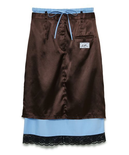 SORIN(ソリン )の「Layered Satin Skirt / レイヤードサテンスカート(スカート・レディース・ダークブラウン/アイボリー/ダークグレー・38/36)」の14枚目の写真