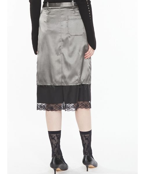 SORIN(ソリン )の「Layered Satin Skirt / レイヤードサテンスカート(スカート・レディース・ダークブラウン/アイボリー/ダークグレー・38/36)」の19枚目の写真