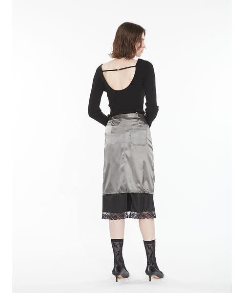 SORIN(ソリン )の「Layered Satin Skirt / レイヤードサテンスカート(スカート・レディース・ダークブラウン/アイボリー/ダークグレー・38/36)」の21枚目の写真