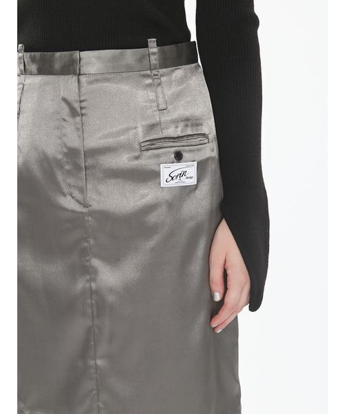 SORIN(ソリン )の「Layered Satin Skirt / レイヤードサテンスカート(スカート・レディース・ダークブラウン/アイボリー/ダークグレー・38/36)」の19枚目の写真