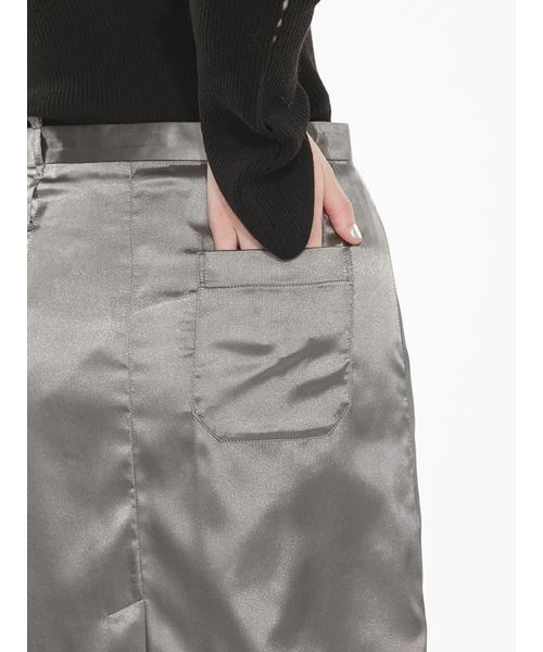 SORIN(ソリン )の「Layered Satin Skirt / レイヤードサテンスカート(スカート・レディース・ダークブラウン/アイボリー/ダークグレー・38/36)」の17枚目の写真