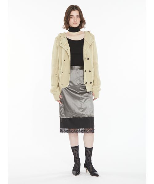 SORIN(ソリン )の「Layered Satin Skirt / レイヤードサテンスカート(スカート・レディース・ダークブラウン/アイボリー/ダークグレー・38/36)」の16枚目の写真