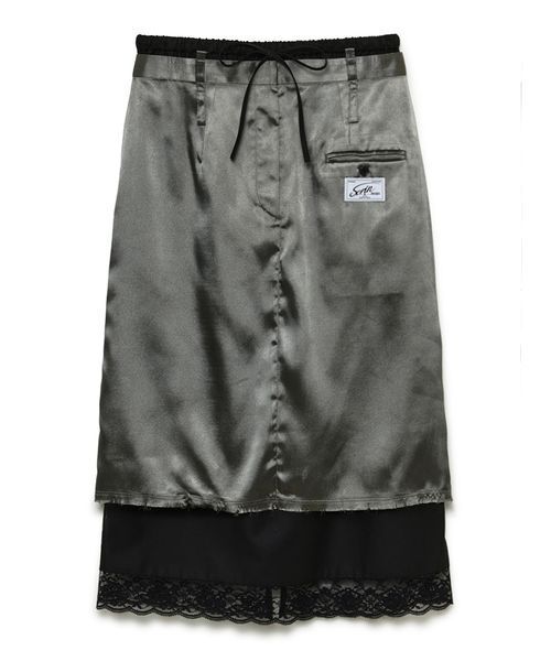 SORIN(ソリン )の「Layered Satin Skirt / レイヤードサテンスカート(スカート・レディース・ダークブラウン/アイボリー/ダークグレー・38/36)」の15枚目の写真