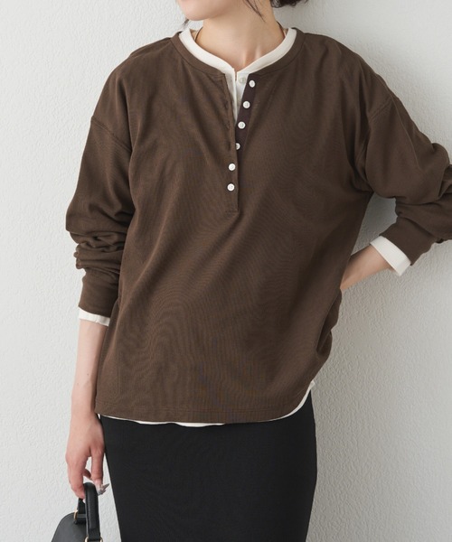 PUAL CE CIN(ピュアルセシン)の「前後2WAYシアーワッフルカットソー(Tシャツ/カットソー・レディース・ベージュ/ブラウン/アイボリー・FREE)」の3枚目の写真