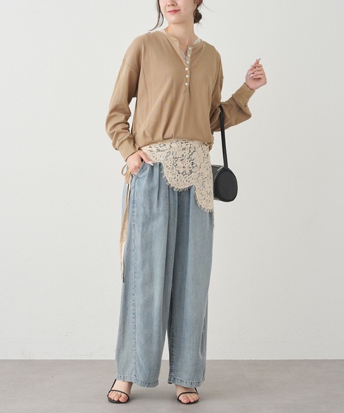 PUAL CE CIN(ピュアルセシン)の「前後2WAYシアーワッフルカットソー(Tシャツ/カットソー・レディース・ベージュ/ブラウン/アイボリー・FREE)」の13枚目の写真