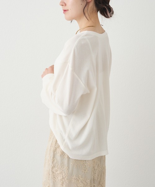 PUAL CE CIN(ピュアルセシン)の「前後2WAYシアーワッフルカットソー(Tシャツ/カットソー・レディース・ベージュ/ブラウン/アイボリー・FREE)」の5枚目の写真