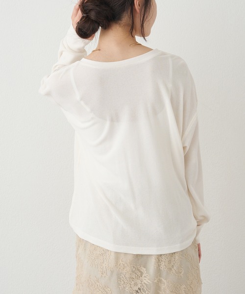 PUAL CE CIN(ピュアルセシン)の「前後2WAYシアーワッフルカットソー(Tシャツ/カットソー・レディース・ベージュ/ブラウン/アイボリー・FREE)」の6枚目の写真