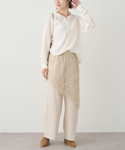 PUAL CE CIN(ピュアルセシン)の「前後2WAYシアーワッフルカットソー(Tシャツ/カットソー・レディース・ベージュ/ブラウン/アイボリー・FREE)」の7枚目の写真