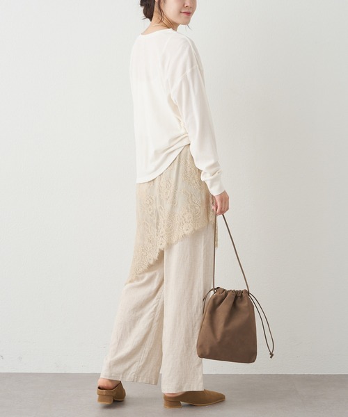 PUAL CE CIN(ピュアルセシン)の「前後2WAYシアーワッフルカットソー(Tシャツ/カットソー・レディース・ベージュ/ブラウン/アイボリー・FREE)」の8枚目の写真
