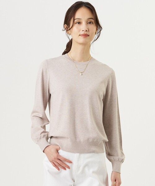 J.PRESS Ladies(J.プレス レディス)の「【人気定番アイテム・シーンレスに活躍・WEB限定カラーあり】PRINCE クルーネック ニット(ニット/セーター・レディース・ピーコックグリーン系/ブラック系/ホワイト系/ローズ系/ライトグレー系/ダークブラウン系/ブラウン系1/ホワイト系1/ベージュ系・SMALL)」の7枚目の写真