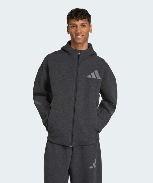 adidas(アディダス)の「adidas Z.N.E.プレミアム フルジップ パーカー / アディダス adidas(パーカー・メンズ・ブラック・XX-LARGE/3XL/LARGE/MEDIUM/SMALL/X-LARGE/X-SMALL)」の1枚目の写真
