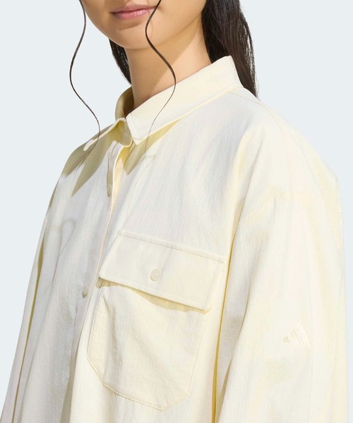 adidas（アディダス）の「クールフィーリング UVカット 襟付き 長袖シャツ / アディダス adidas（Tシャツ/カットソー・レディース・ベージュ・XX-LARGE/LARGE/MEDIUM/SMALL/X-LARGE/X-SMALL）」の4枚目の写真
