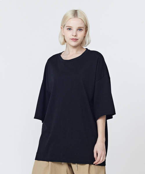 CARGOBROS FOR WOMAN(カーゴブロスフォーウィメン)の「オーガニッククルーネック半袖Tシャツ(ブラック)(Tシャツ/カットソー・レディース・その他・FREE)」の2枚目の写真