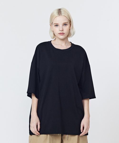 CARGOBROS FOR WOMAN(カーゴブロスフォーウィメン)の「オーガニッククルーネック半袖Tシャツ(ブラック)(Tシャツ/カットソー・レディース・その他・FREE)」の4枚目の写真