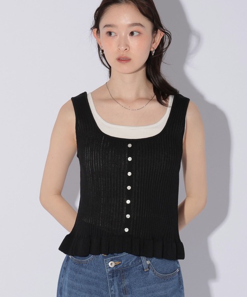 LAKOLE(ラコレ)の「<機能素材>2WAYリブニットビスチェ / 1047402(その他トップス・レディース・ブラック/ブラウン/グレー・FREE)」の2枚目の写真