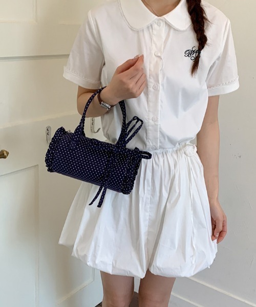 mebole(メボレ)の「2way dot round bag(ショルダーバッグ・レディース・アイボリー/ピンク/ブルー/ネイビー・FREE)」の7枚目の写真