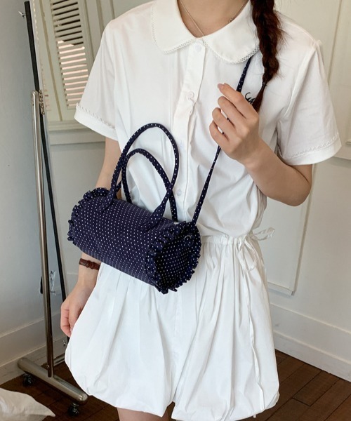 mebole(メボレ)の「2way dot round bag(ショルダーバッグ・レディース・アイボリー/ピンク/ブルー/ネイビー・FREE)」の9枚目の写真