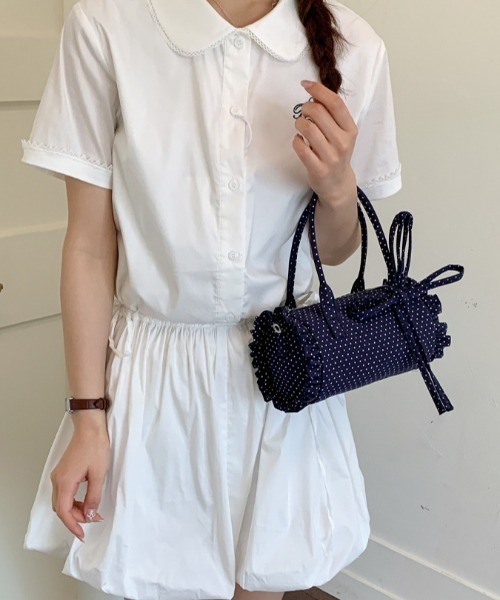 mebole(メボレ)の「2way dot round bag(ショルダーバッグ・レディース・アイボリー/ピンク/ブルー/ネイビー・FREE)」の10枚目の写真