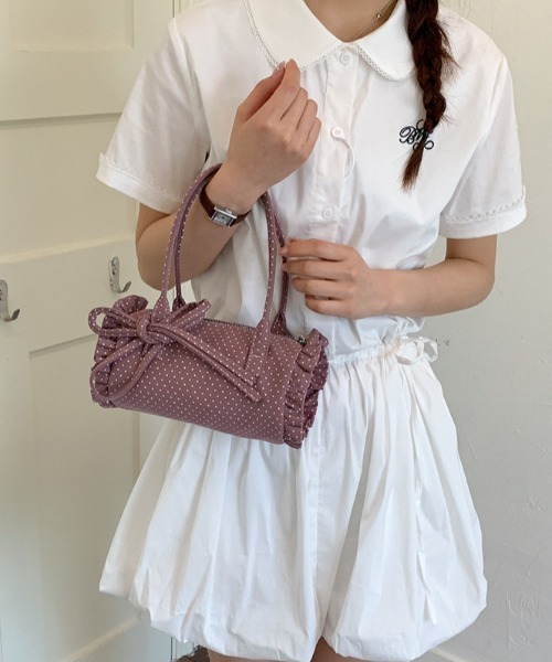 mebole(メボレ)の「2way dot round bag(ショルダーバッグ・レディース・アイボリー/ピンク/ブルー/ネイビー・FREE)」の18枚目の写真