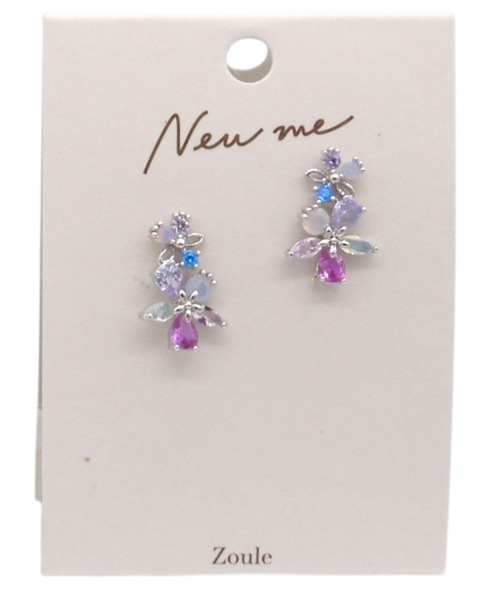 Zoule(ゾーラ)の「Zoule ゾーラ:”New me”シリーズ twins flower ピアス(ピアス(両耳用)・レディース・シルバー/ピンクゴールド・FREE)」の8枚目の写真
