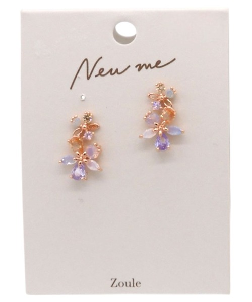 Zoule(ゾーラ)の「Zoule ゾーラ:”New me”シリーズ twins flower ピアス(ピアス(両耳用)・レディース・シルバー/ピンクゴールド・FREE)」の6枚目の写真
