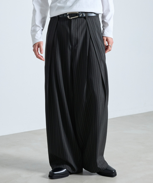 SERACE(セラス)の「【SERACE】 TUCK WIDE BALLOON STRIPE SLACKS / タックワイドバルーンストライプスラックス(スラックス・メンズ・グレー/ブラック・S/M/L)」の22枚目の写真